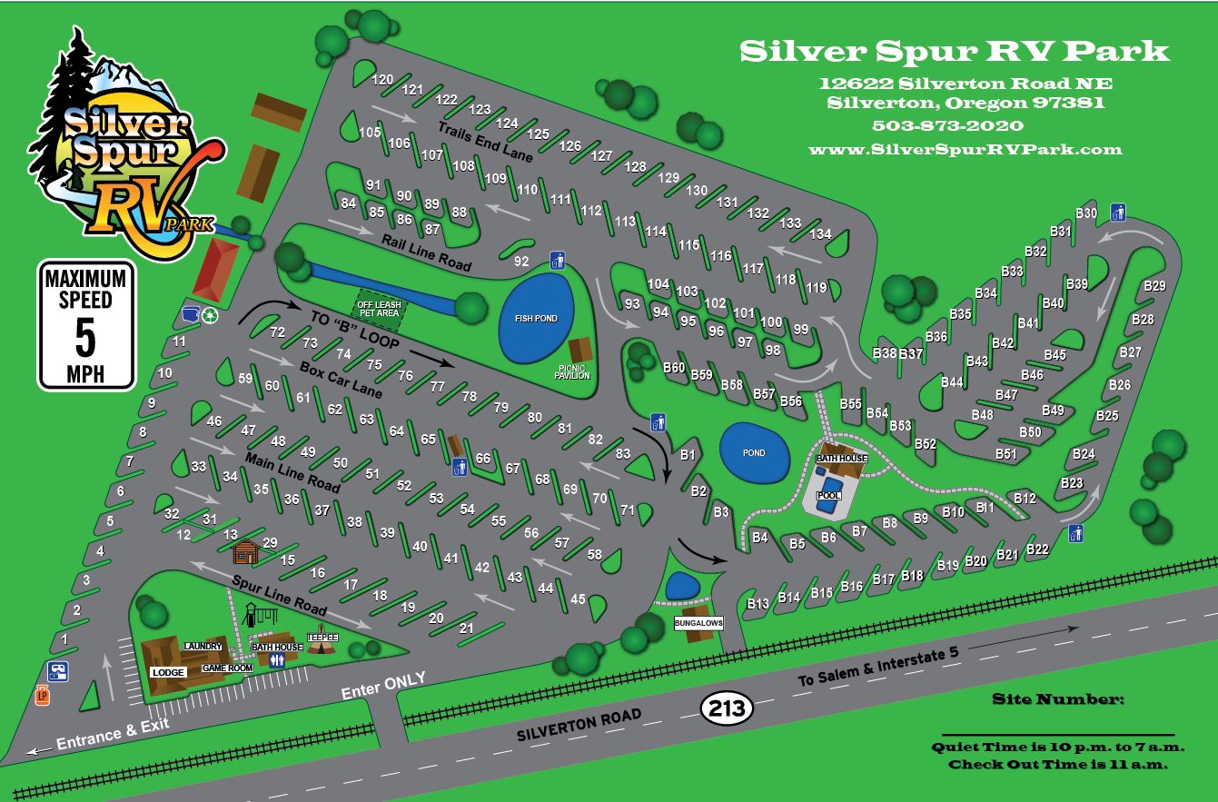 Park Map - Silver Spur RV Park